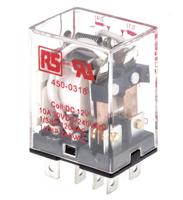 450-0318 RS PRO Plug In Power Relay, 12V dc Coil, 10A Switching Current, DPDT