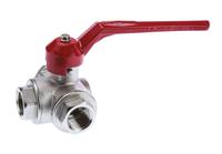 486-338 RS PRO Brass Reduced Bore, 3 Way, Ball Valve, Threaded, BSPP 1/2in, 40bar Operating Pressure
