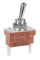 s1f NKK Switches Toggle Switch, Panel Mount, On-Off, SPST, Tab Terminal, 125V ac