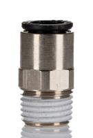 3175-08-13 Legris LF3000 Series Straight Threaded Adaptor, R 1/4 Male to Push In 8 mm, Threaded-to-Tube Connection Style
