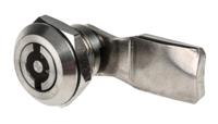 192-9646 RS PRO Silver Stainless Steel Cabinet Lock, 20mm Panel-to-Tongue, Key Unlock
