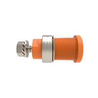 rs-seb-6445-ni-or Schutzinger Orange Female Banana Connector, 4 mm Connector, M4 Thread Termination, 32A, 1kV, Nickel Plating