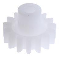 521-7247 RS PRO POM 15 Teeth Spur Gear, 0.8 Module, 3mm Bore Diam, 12mm Pitch Diam, 6mm Hub Diam