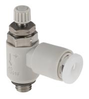 as1201fg-m5-04 SMC AS-FG Series Threaded Speed Controller, M5 x 0.8 Male Inlet Port x M5 x 0.8 Male Outlet Port x 4mm Tube Outlet Port