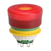 xa1e-lv3sg02q4r Idec XA1E Series Push Lock Turn Reset Emergency Stop Push Button, Panel Mount, 16mm Cutout, DPST, IP65, IP67, IP69K