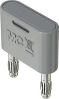 644012-28 Staubli Grey Plug 4 mm Test Plug & Socket, 32A, 30V ac, Nickel Plating