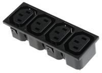 px071441528 Bulgin C13 x4 Snap-In IEC Connector Socket, 10A, 250 V