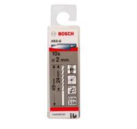 2608595051 Bosch HSS-G Twist Drill Bit, 2mm Diameter, 49 mm Overall