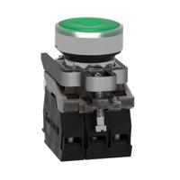 xb4bw33b5 Schneider Electric Harmony XB4 Series Illuminated Push Button, Spring Return, Panel Mount, 22mm Cutout, SPDT, Green