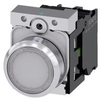 3su1152-0ab60-1ba0 Siemens SIRIUS ACT 3SU11 Series Illuminated Push Button Complete Unit, Panel Mount, 22mm Cutout, SPST, White LED, IP66,