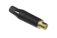 acjr-blk Amphenol Industrial Black Cable Mount RCA Socket, Gold, 10A