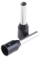 9019120000 Weidmuller Insulated Crimp Bootlace Ferrule, 8mm Pin Length, 1.7mm Pin Diameter, 1.5mm² Wire Size, Black
