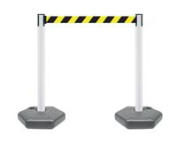 885-t-32-d4-365 Tensator Black, White, Yellow Plastic Retractable Barrier, 3.65m, Yellow/Black Tape
