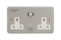 h22mp-c Powerbreaker PowerBreaker H 13A, BS Fixing, Passive, 2 Gang RCD Socket, Surface Mount No, IP40 , Outdoor, 250 V, Grey