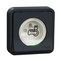 mur36011 Schneider Electric Mureva Styl Grey 1 Gang EV Charging Socket, 2 Poles, 16A, French 2P, Indoor, Outdoor Use