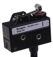 43781 Saia-Burgess Short Roller Lever Micro Switch, Pre-wired Terminal, 10 A @ 250 V ac, SPDT, IP67