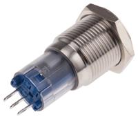 811-8382 RS PRO Push Button Switch, Momentary, Panel Mount, 16mm Cutout, SPDT, 250V ac, IP65, IP67