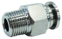 235-1278 RS PRO Stainless Steel 316 Male Pneumatic Straight Threaded-to-Tube Adapter, NPT 1/8 Male 6mm Threaded