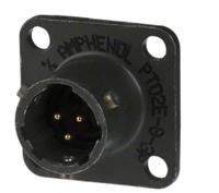 pt02a-8-3p Amphenol Socapex, PT, Copper Alloy 3 Way Panel Mount MIL Spec Circular Connector ReceptacleGreen, Pin Contacts,Shell