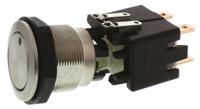 124168231122000 Schurter Illuminated Push Button Switch, Latching, Panel Mount, 19mm Cutout, DPDT, Green LED, 125/250V ac, IP64