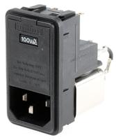 fn370-6-21 Schaffner 6A, 250 V ac Male Snap-In IEC Filter FN370-6-21, Solder 1 Fuse