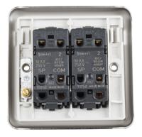 k4672bss MK Electric White Rocker Light Switch, 2 Way, 2 Gang, K4672