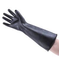 sc10409 Polyco Healthline Chemprotec Black Rubber Work Gloves, Size 9, Latex Coating