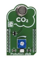mikroe-2516 MikroElektronika Pollution Click Gas Sensor MikroBus Click Board for WSP2110