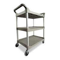 fg342488plat Rubbermaid Commercial Products 3 Shelf Cart Trolley, 854.2 x 473.2mm, 200lb Load