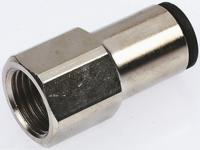 3114-04-10 Legris LF3000 Series Straight Threaded Adaptor, G 1/8 Female to Push In 4 mm, Threaded-to-Tube Connection Style