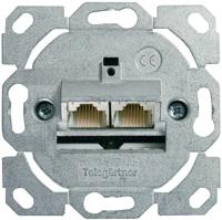 j00020a0502 Telegartner Telegartner Data Series, Angled Cat6a 2 Way RJ11, RJ12, RJ45 Outlet,With Shielded Shield Type