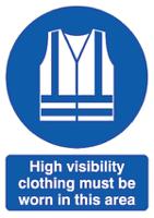 763-1686 RS PRO PP Rigid Plastic Mandatory High Visibility Clothing Sign With English Text