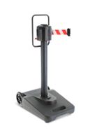 smart2050rb1 Viso Black Polypropylene, Steel Retractable Barrier, 20m, Red/White Tape