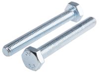 917-2921 RS PRO Bright Zinc Plated Steel, Hex Bolt, M10 x 80mm