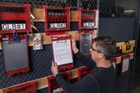 permit-display-case-brady-branded Brady Red 1-Lock Plastic Group Lockout & Permit Control, 6.60mm Shackle
