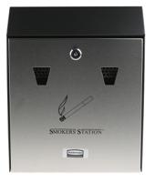 fgr1012ebk Rubbermaid Commercial Products Black, Grey Galvanised Steel Wall Mounting Outdoor Ashtray, 85mm x 390mm x 270mm