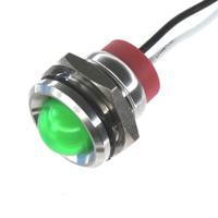 pl16sl123 CML Innovative Technologies PL16SL Series Green Panel LED, 24V, 16mm Mounting Hole Size, Lead Wires Termination, IP67