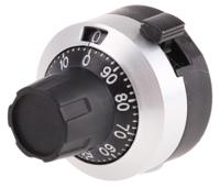 h-516-3a Bourns 22.8mm Black, Chrome Potentiometer Knob for 3.2mm Shaft Splined, H-516-3A