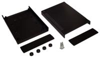 192-0757 RS PRO Black ABS Enclosure, IP53, IK06, Black Lid, 185.5 x 136 x 40mm
