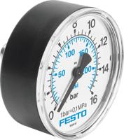 ma-50-16-14 Festo G 1/4 Analogue Pressure Gauge 16bar Back Entry 50mm Outside Diameter