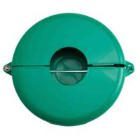 gate-valve-lockouts-gvlo-65-10-green Brady Green 1-Lock Polypropylene Gate Valve Lockout, 9.53mm Shackle, 254mm Attachment