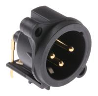 nc3mah Neutrik Panel Mount XLR Connector, Right Angle, Male, 50 V, 3 Way, Gold Cobalt over Enickel Plating