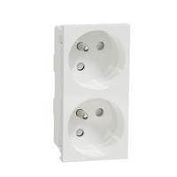nu306918t Schneider Electric White 2 Gang Power Socket, 2 Poles, 16A, French 2P, Indoor Use
