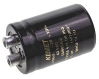 als30a472da063 KEMET 4700μF Aluminium Electrolytic Capacitor 63V dc, Screw Terminal - ALS30A472DA063