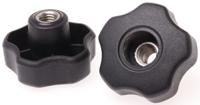702-7689 RS PRO Black Multiple Lobes Clamping Knob, M10, Threaded Through Hole