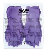 3498502-8 Mapa TRILITES 985 Violet Latex, Neoprene, Nitrile Disposable Gloves, Size 8, 100 per Pack