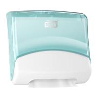 654000 Tork Plastic White/Turqoise Wall Mounting Paper Towel Dispenser, 206mm x 394mm x 427mm