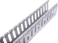 879-3731 RS PRO Grey Slotted Panel Trunking - Open Slot, W40 mm x D60mm, L1m, PVC