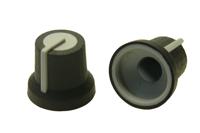 302-691 RS PRO 16.2mm Black Potentiometer Knob for 6mm Shaft D Shaped