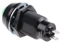 651-114-76 Marl Green Panel Mount Indicator, 230V ac, 12.7mm Mounting Hole Size, Solder Tab Termination, IP67